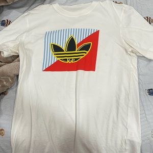 Adidas white green blue orange black shirt